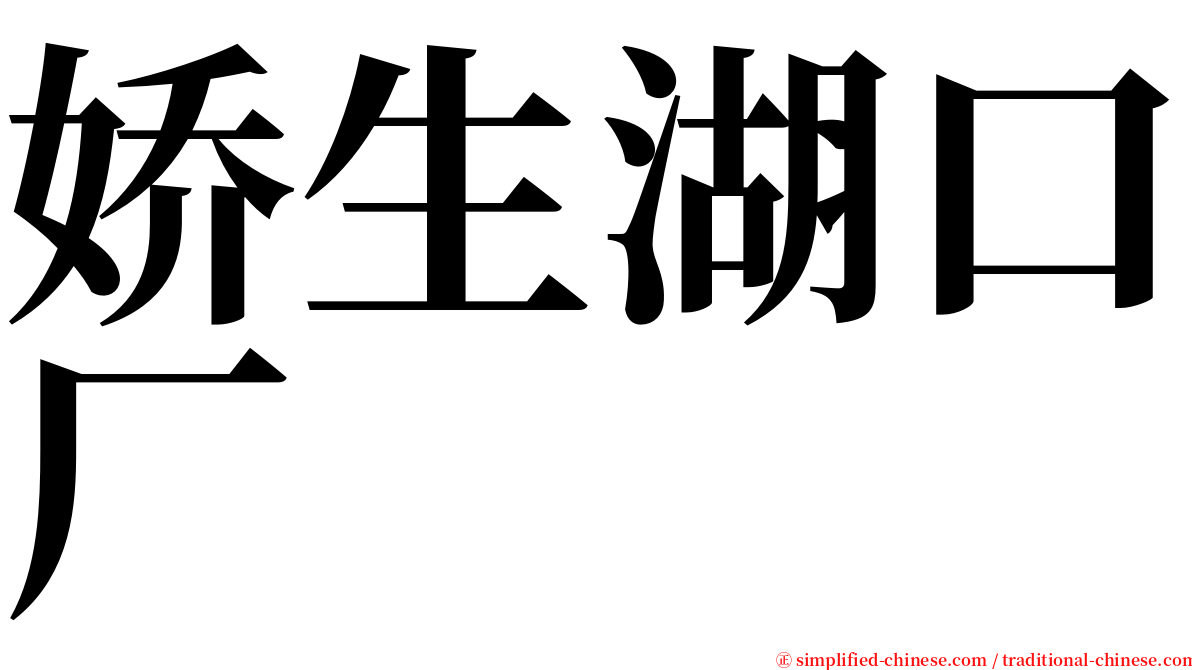 娇生湖口厂 serif font