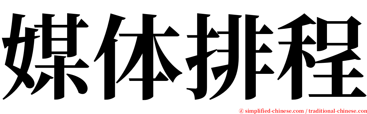 媒体排程 serif font