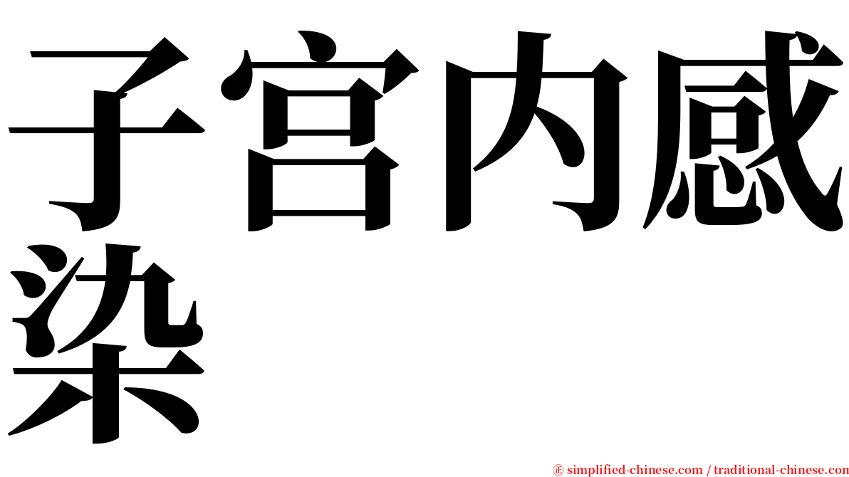 子宫内感染 serif font