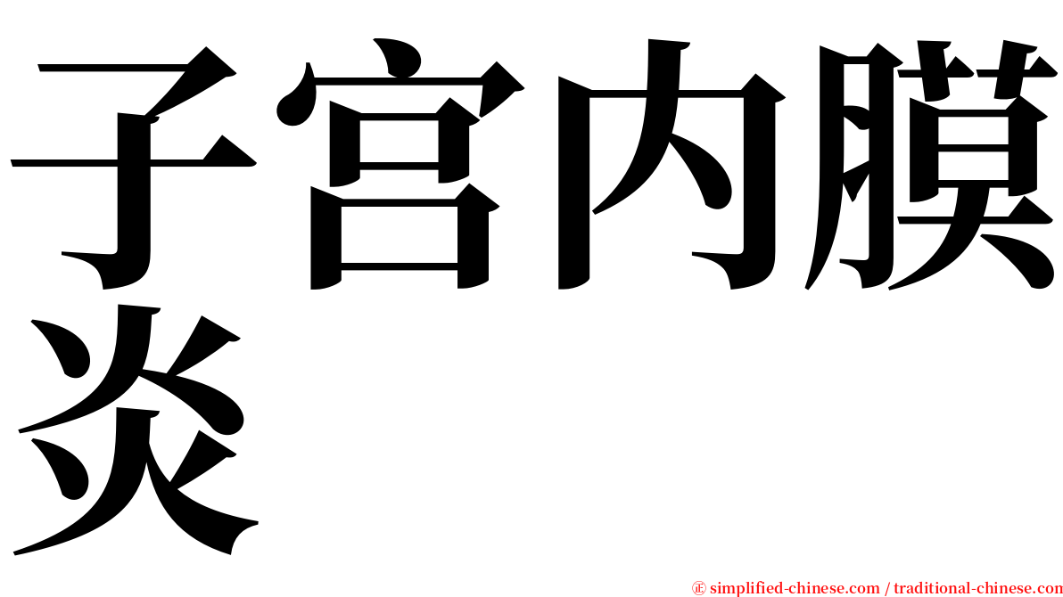 子宫内膜炎 serif font