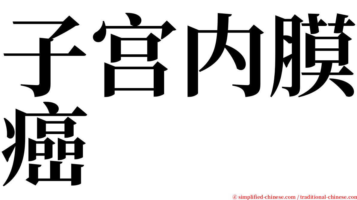 子宫内膜癌 serif font