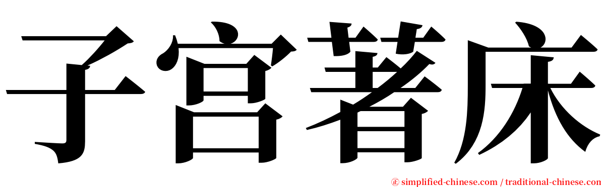 子宫著床 serif font