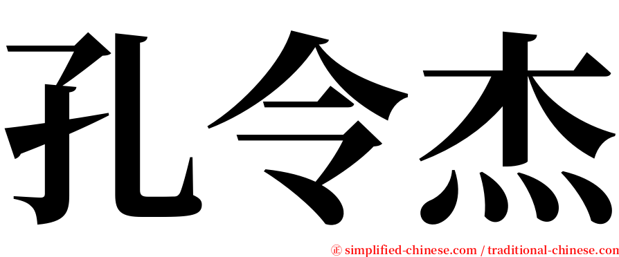 孔令杰 serif font