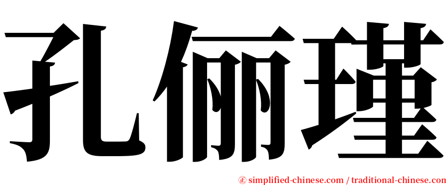 孔俪瑾 serif font