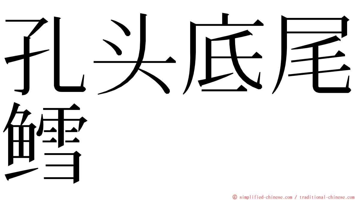 孔头底尾鳕 ming font