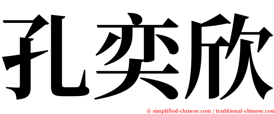 孔奕欣 serif font