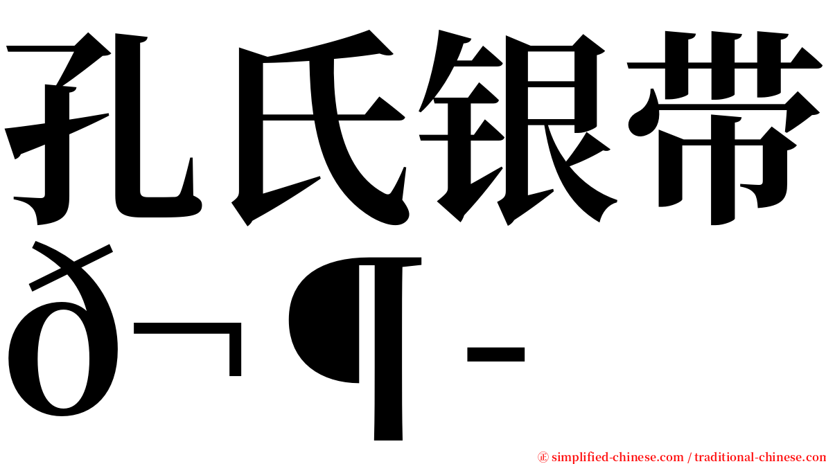 孔氏银带𬶭 serif font