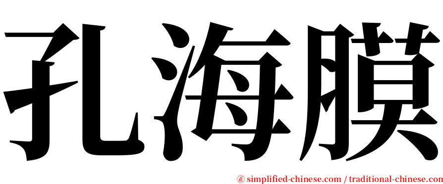 孔海膜 serif font