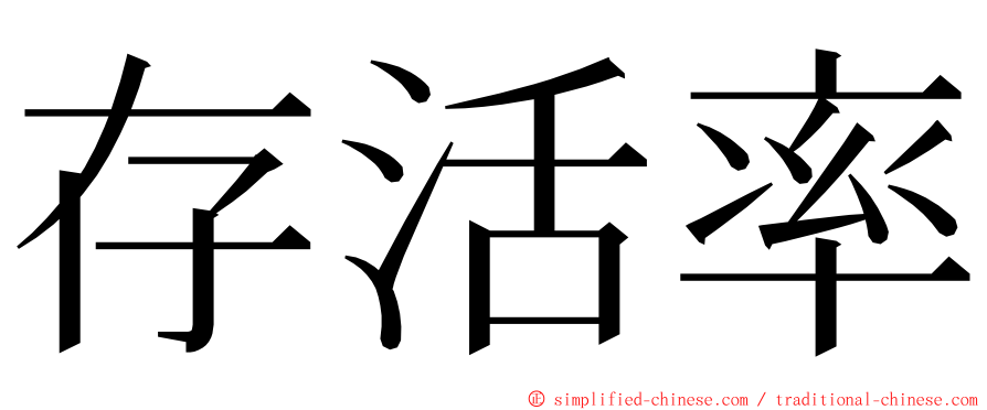 存活率 ming font