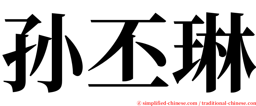 孙丕琳 serif font