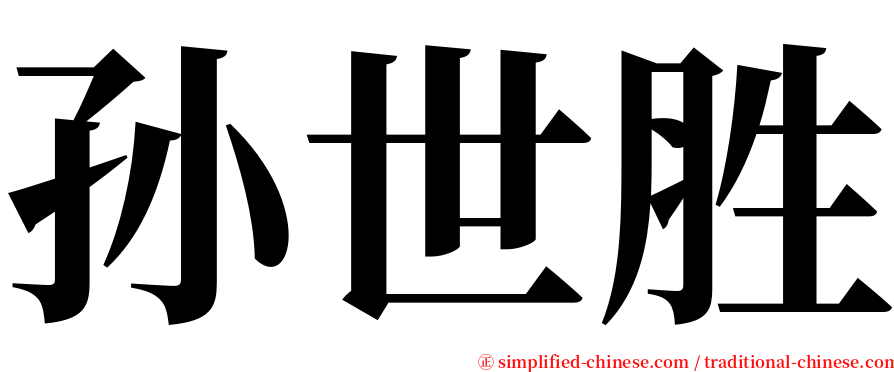 孙世胜 serif font