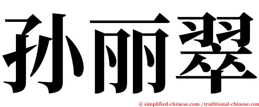 孙丽翠 serif font