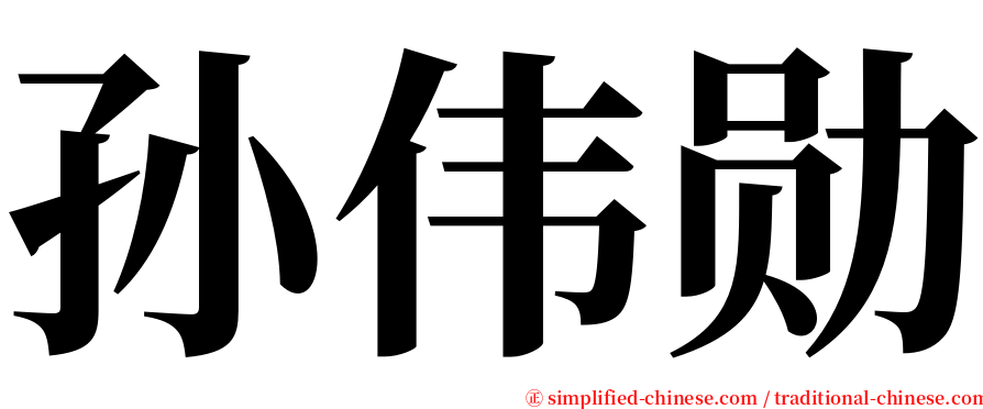 孙伟勋 serif font