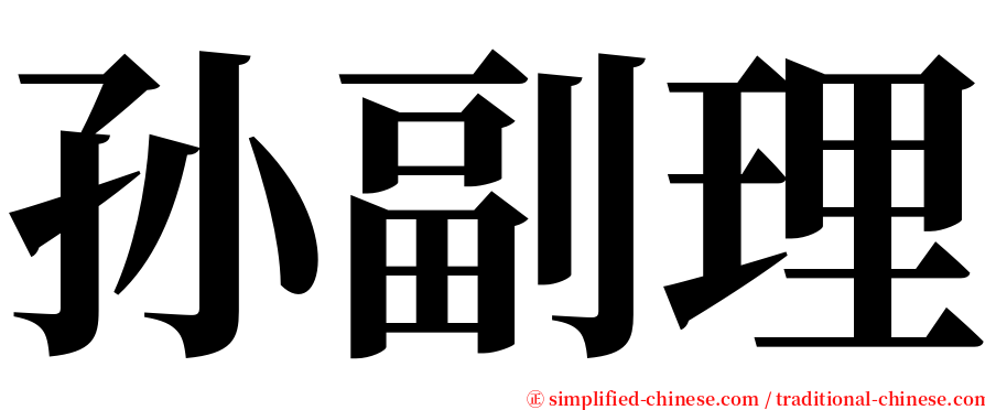 孙副理 serif font