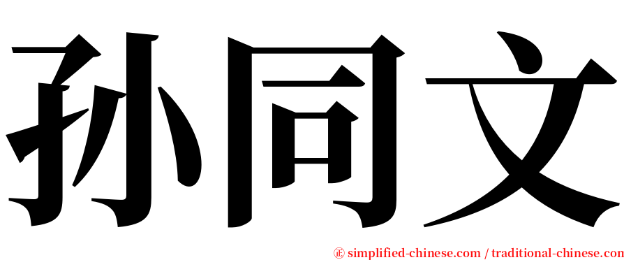 孙同文 serif font