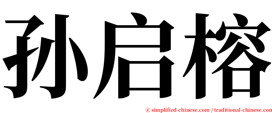 孙启榕 serif font