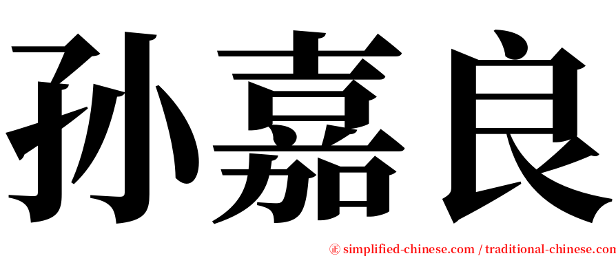孙嘉良 serif font