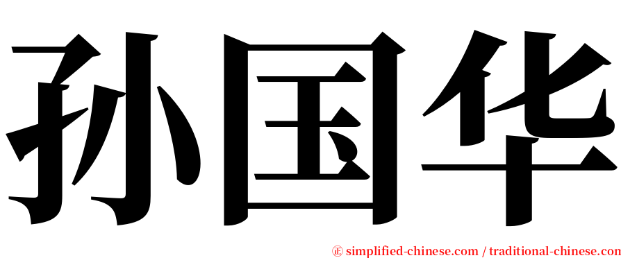 孙国华 serif font