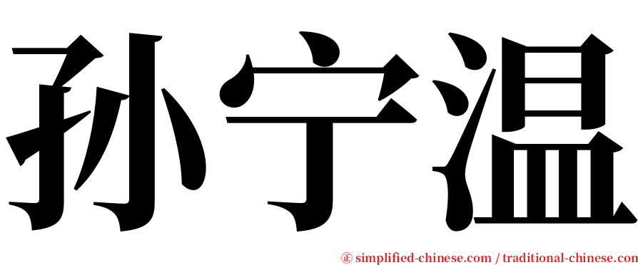 孙宁温 serif font