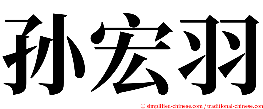 孙宏羽 serif font