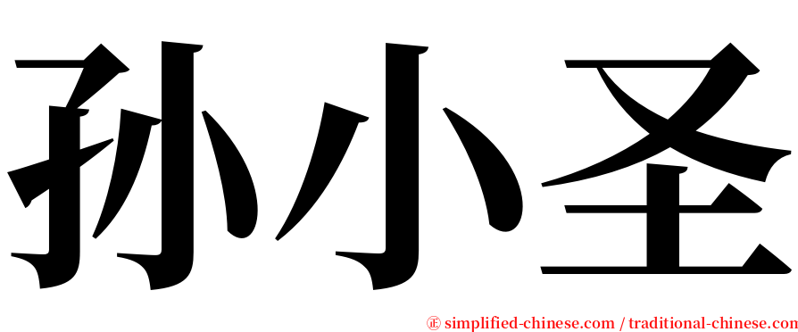 孙小圣 serif font