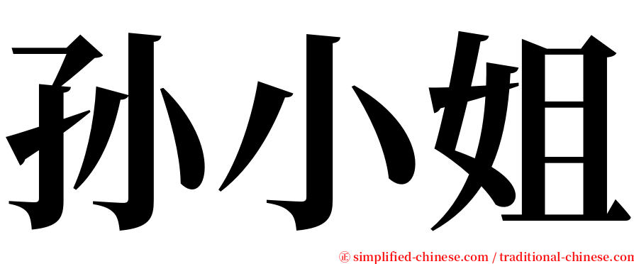 孙小姐 serif font