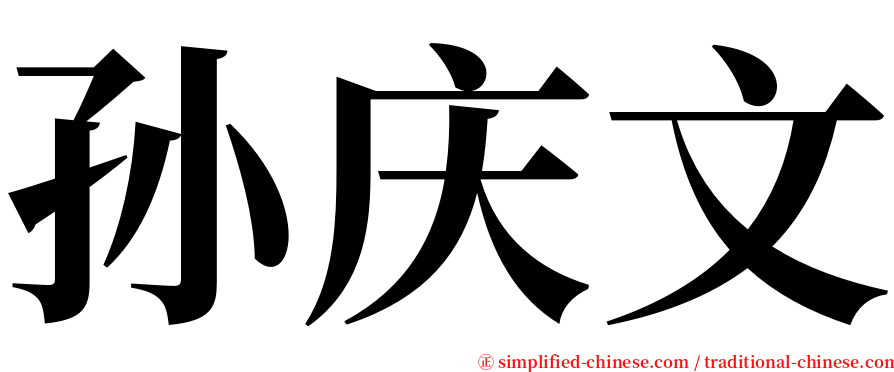 孙庆文 serif font