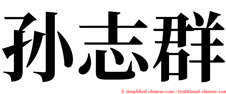 孙志群 serif font