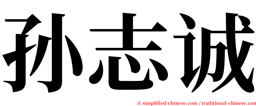 孙志诚 serif font