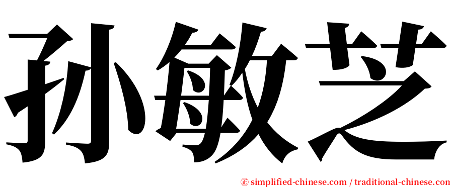 孙敏芝 serif font