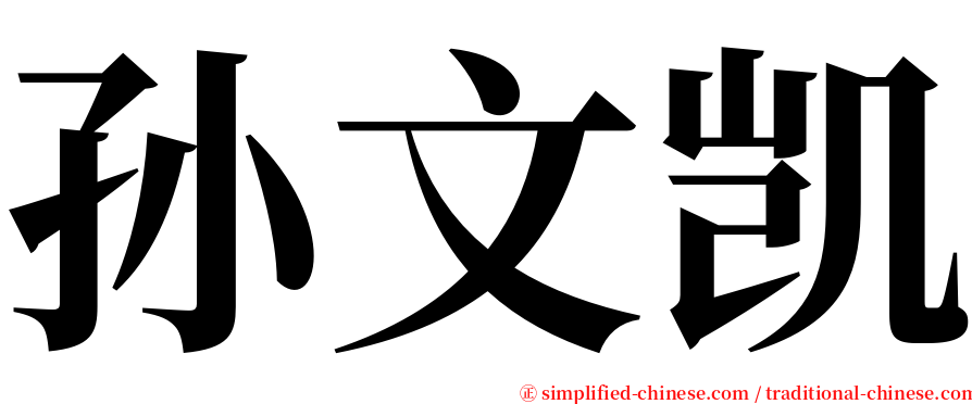 孙文凯 serif font