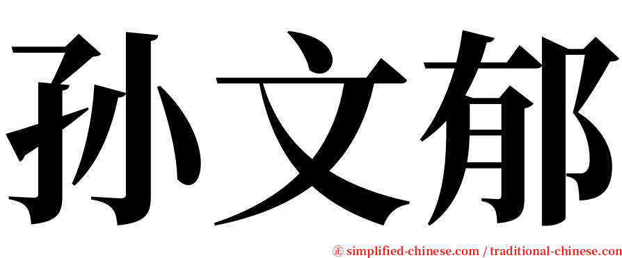 孙文郁 serif font