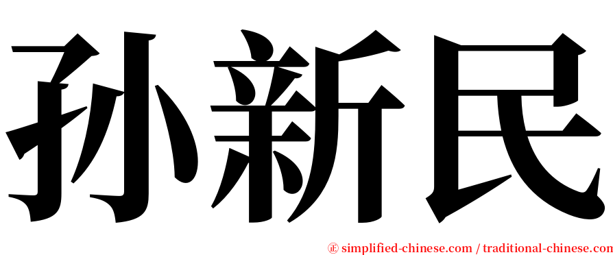 孙新民 serif font