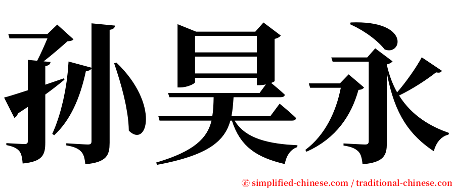 孙昊永 serif font