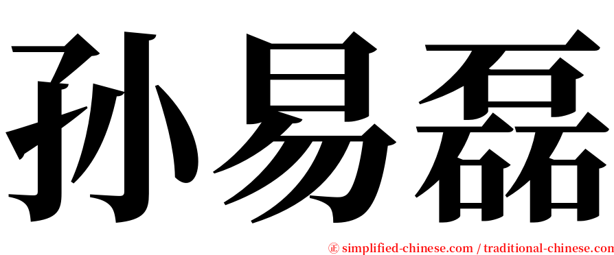 孙易磊 serif font