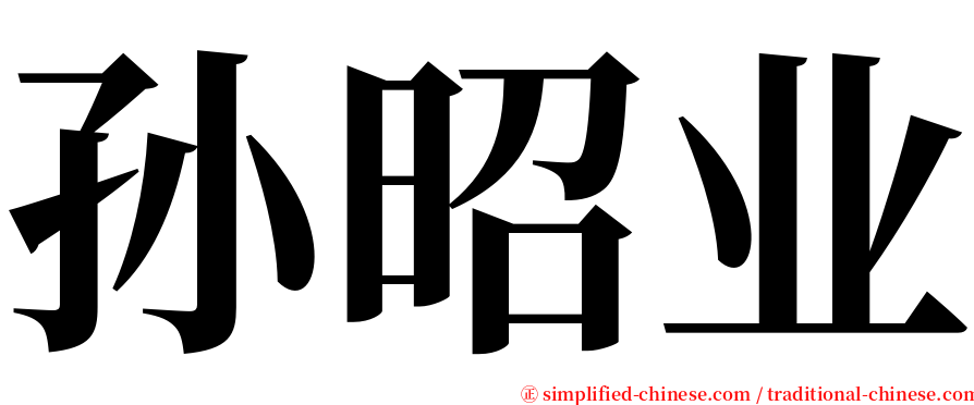 孙昭业 serif font