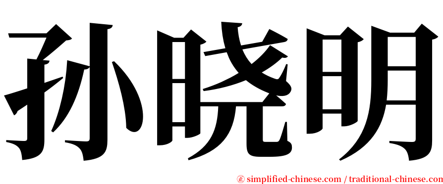 孙晓明 serif font