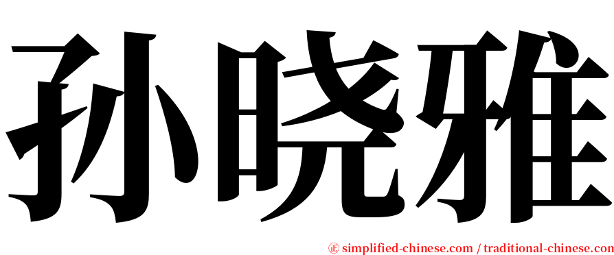 孙晓雅 serif font