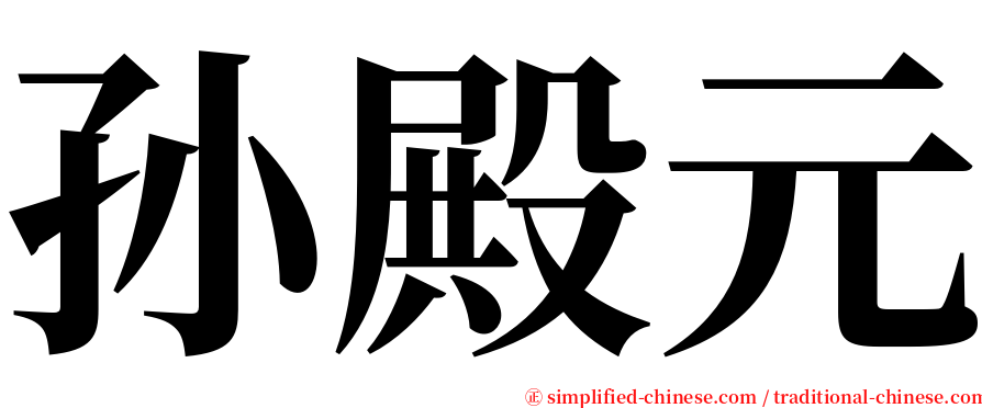 孙殿元 serif font