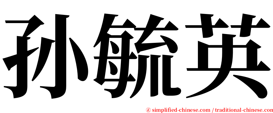 孙毓英 serif font