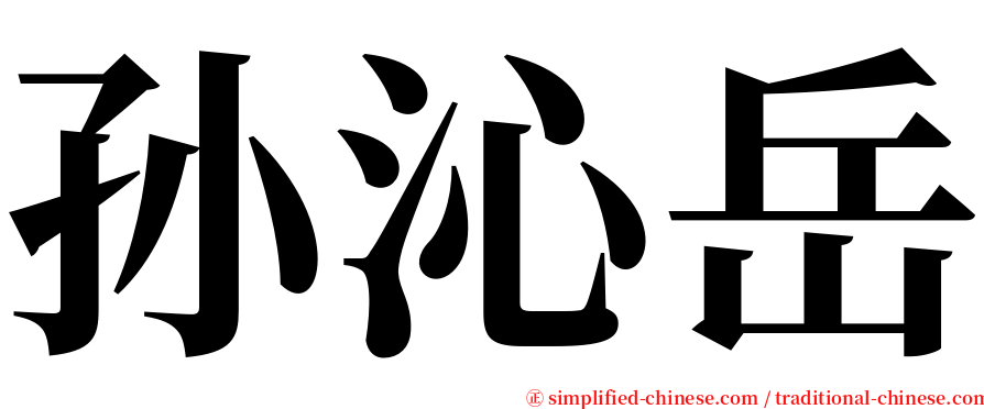 孙沁岳 serif font
