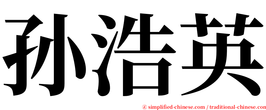 孙浩英 serif font