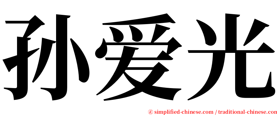 孙爱光 serif font