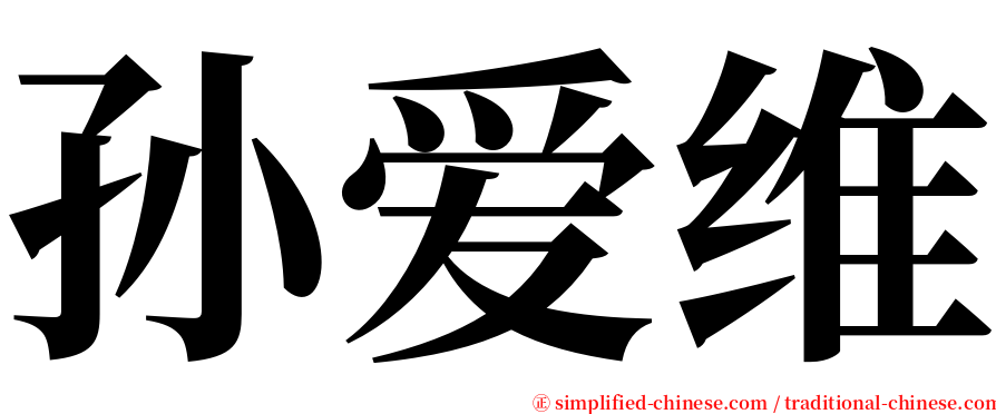 孙爱维 serif font