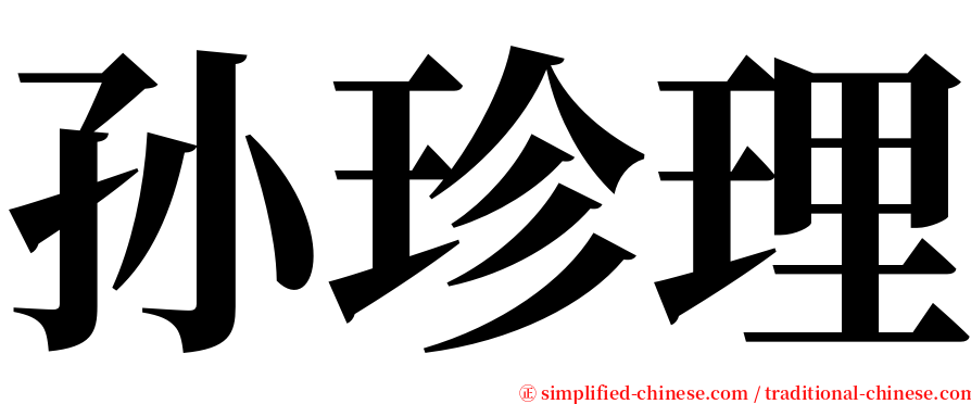 孙珍理 serif font