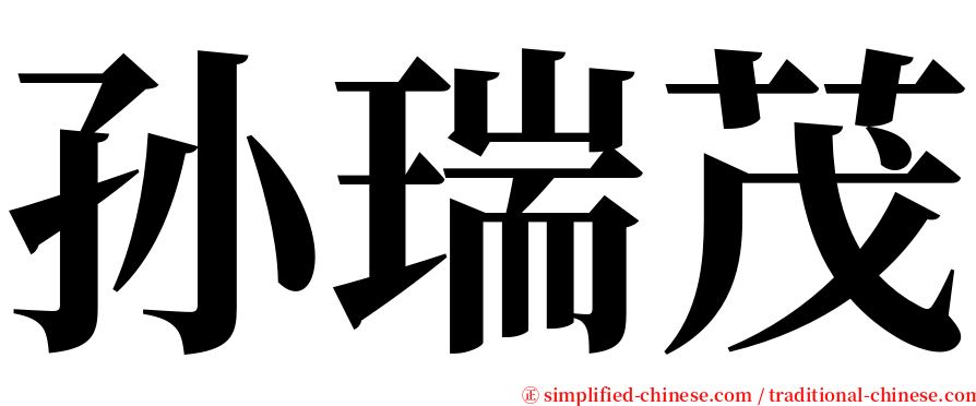 孙瑞茂 serif font