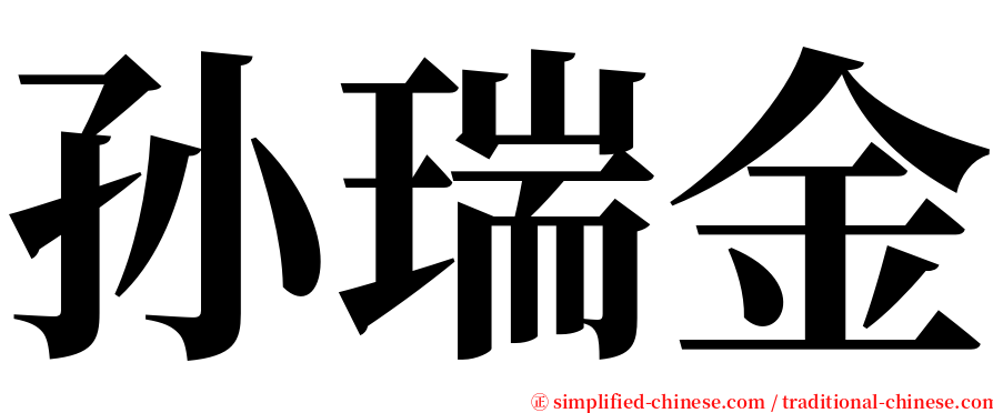 孙瑞金 serif font