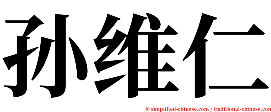 孙维仁 serif font
