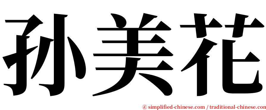 孙美花 serif font