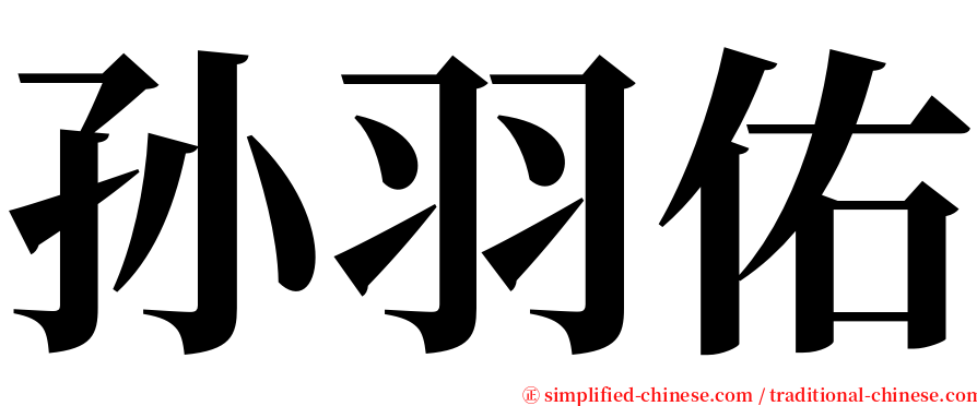 孙羽佑 serif font